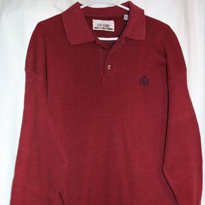 Vintage Long Sleeve Knit Collared Shirt 100% Cotton